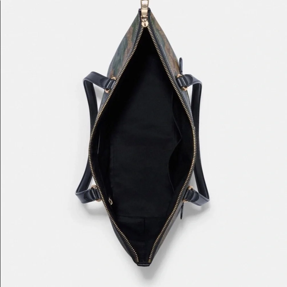 Coach Kaffe Fassett Brown Green Floral Signature Tote - Picture 4 of 4